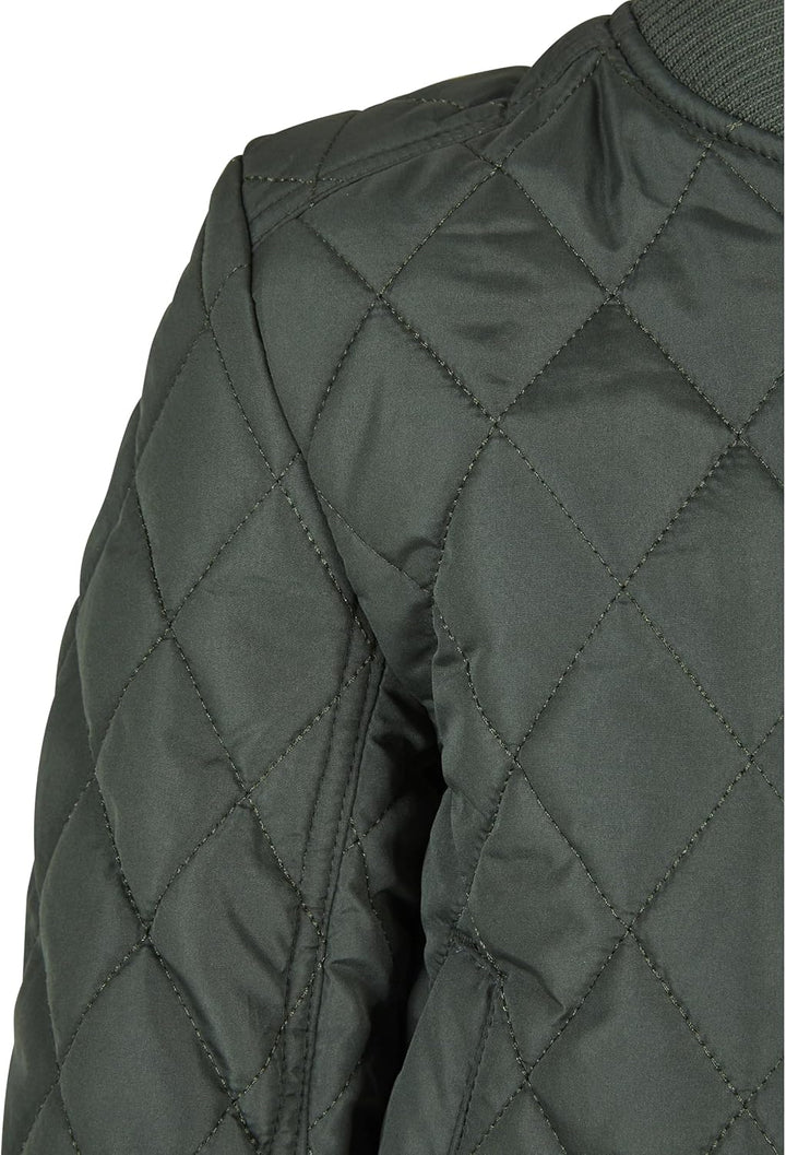 Urban Classics Herren Boys Diamond Quilt Nylon Jacket 122-128 olive, 122-128 olive
