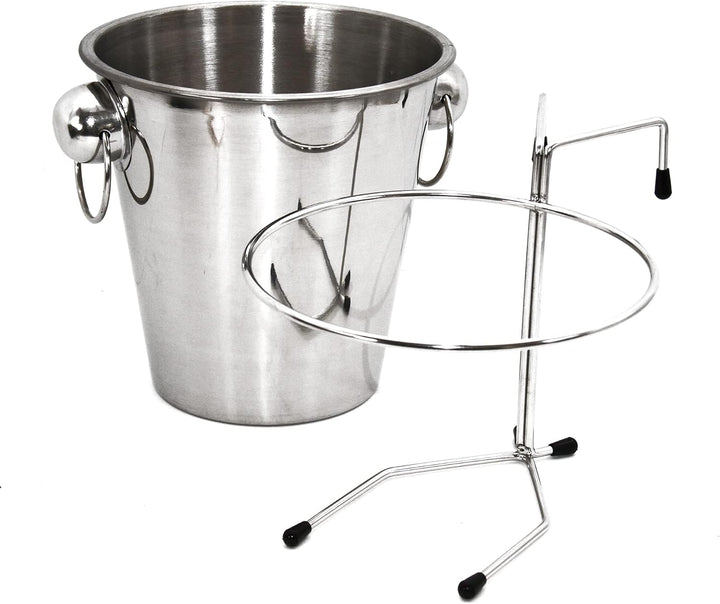 intergrill Edelstahl Sektkübel Champagnerkühler 22 cm Durchmesser | Mit Hängevorrichtung | rostfreie