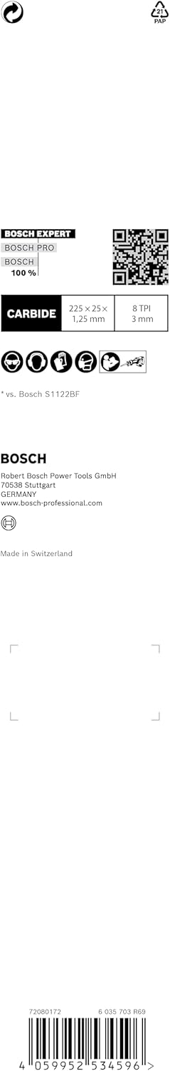 Bosch Professional 3x Expert ‘Thick Tough Metal’ S 1155 CHC Säbelsägeblatt (für Zäher Stahl, Gusseis