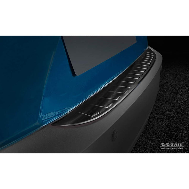 Avisa Schwarz Edelstahl Heckstossstangenschutz kompatibel mit Mazda CX-3 2015- 'Ribs'