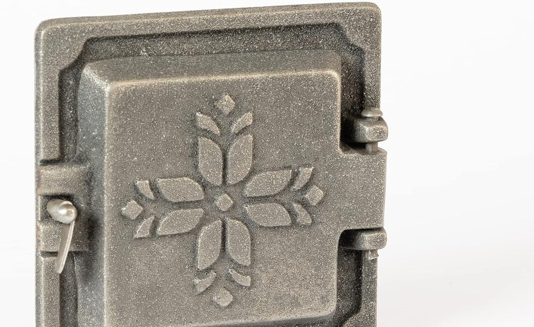 SEZAM Revisionstür für Öfen aus Gusseisen 14,6 x 4,5 x 14,6 cm, Kamintür - Klappe - Räumungstür, für