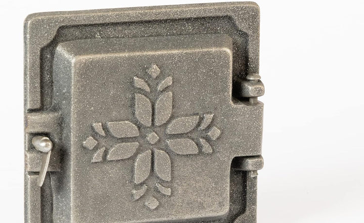 SEZAM Revisionstür für Öfen aus Gusseisen 14,6 x 4,5 x 14,6 cm, Kamintür - Klappe - Räumungstür, für