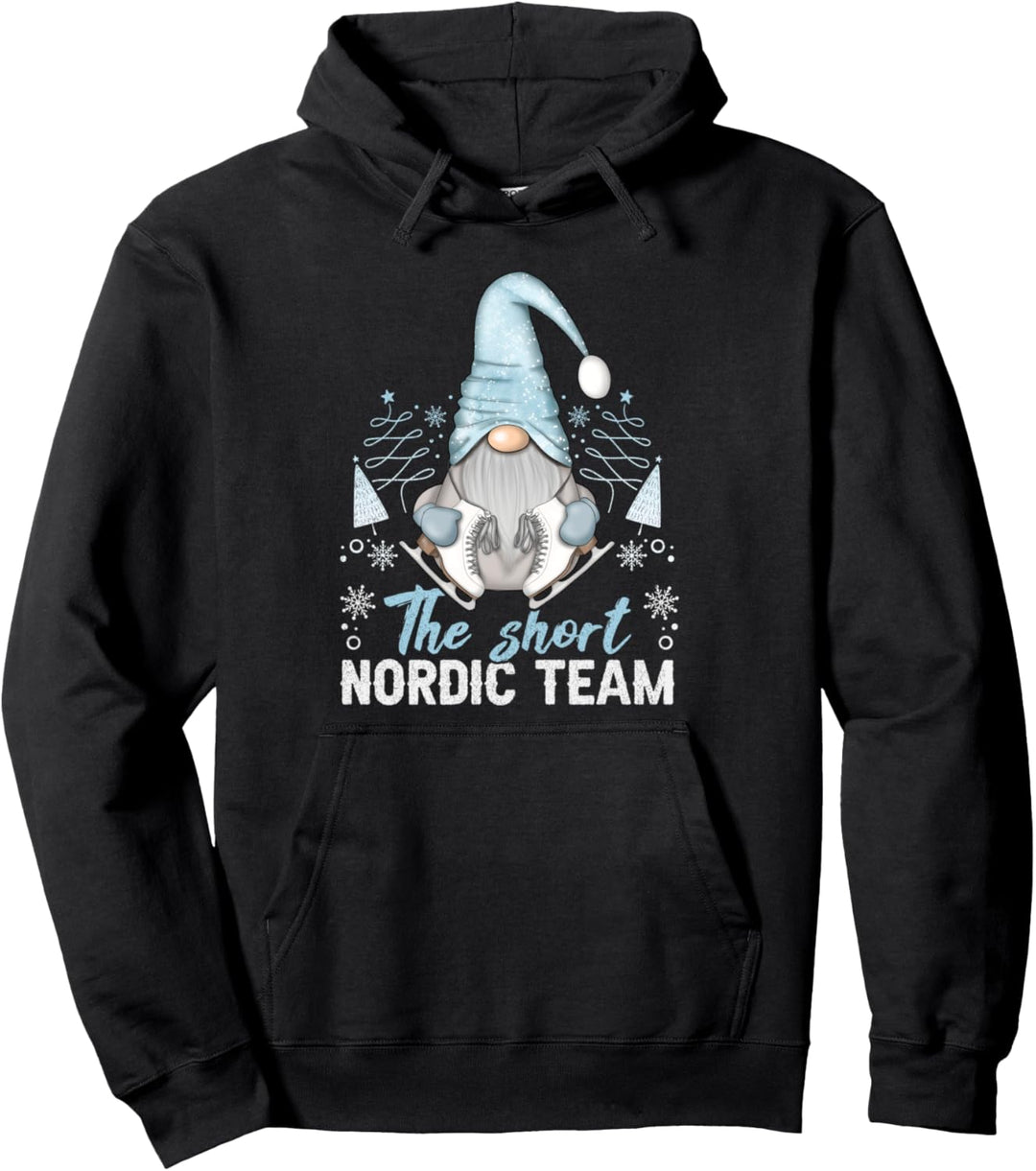 Winter, nordischer Weihnachtswichtel mit Schlittschuhen Pullover Hoodie