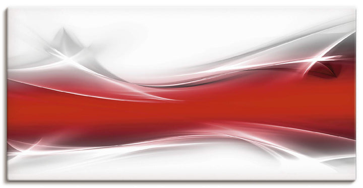 ARTland Leinwandbilder Wandbild Bild auf Leinwand 100x50 cm Abstrakte Bilder Gegenstandslos T9IM Rot
