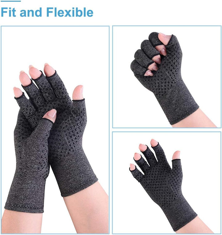Donfri 2 Paare Arthritis Handschuhe Kompressionshandschuhe Fingerlose handschuhe fr Schmerzlinderung