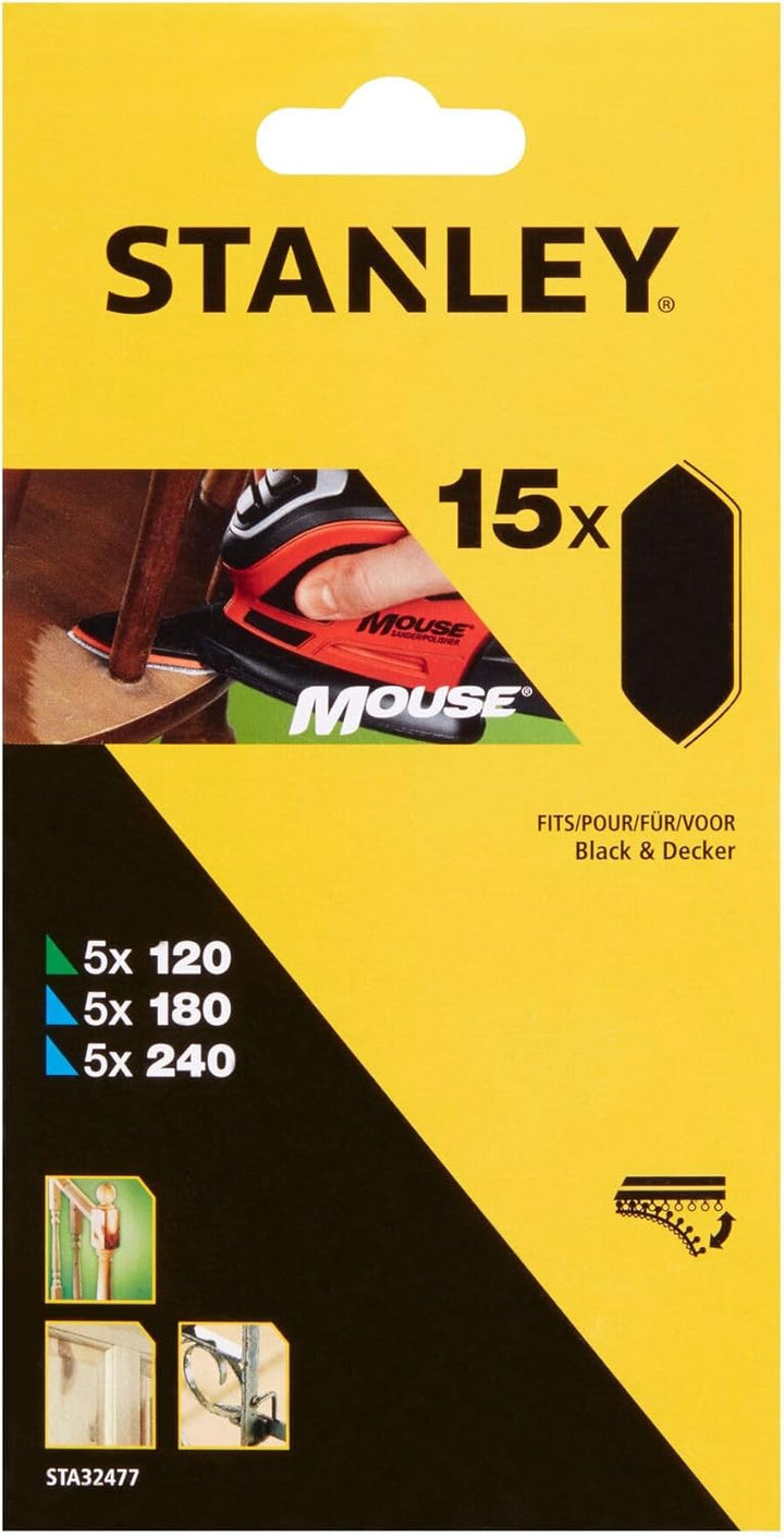 Black+Decker Dreieckschleifer Mouse KA2000– Kraftvolle Schleifmaschine mit Staubfangbehälter inkl. M