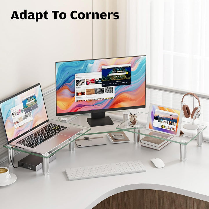Hemudu Duale Monitor Stand PC-Monitor Ständer mit höhenverstellbarem Multimedia-Tischständer für Fla