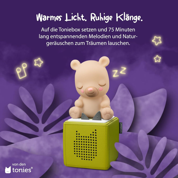 tonies Hörfiguren für Toniebox – Nachtlicht Schlummerbär – Musik beruhigenden Klängen + Kreativ eige