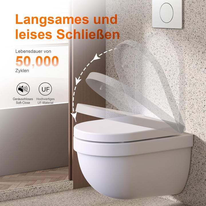 GRIFEMA Premium WC Sitz D-Form Universal – Duroplast (UF-Harz) mit keramikähnlichem Glanz – Antibakt