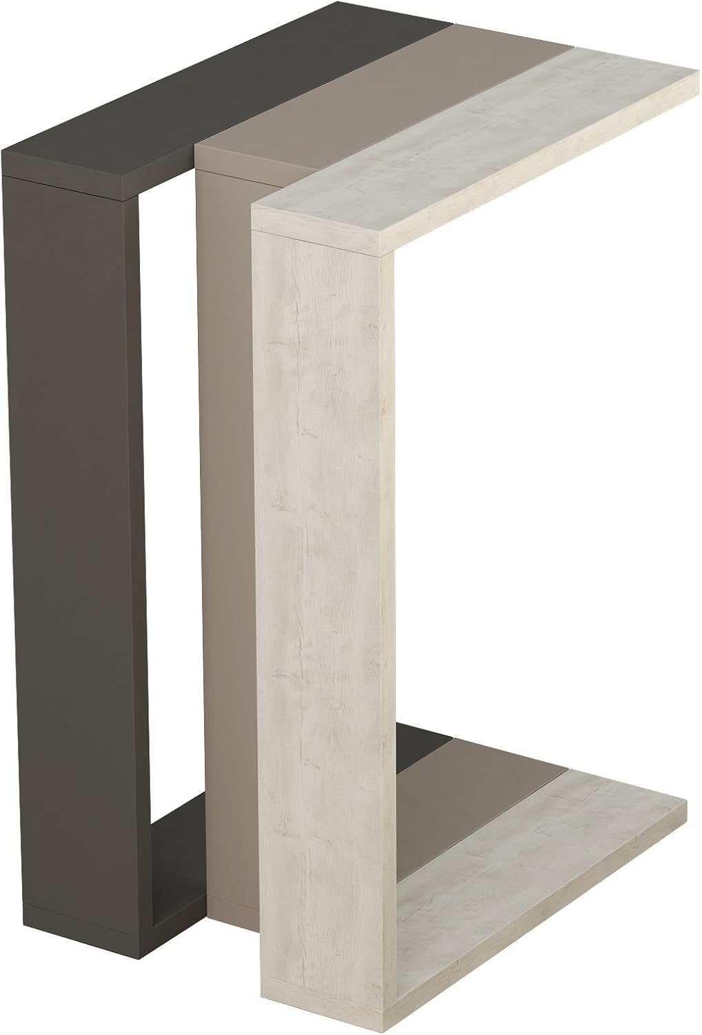 HOCUS PICUS Beistelltisch, Holzwerkstoff, Anthrazite-Mokka Hell-AntikWeiss Anthrazit - Mokka Hell -