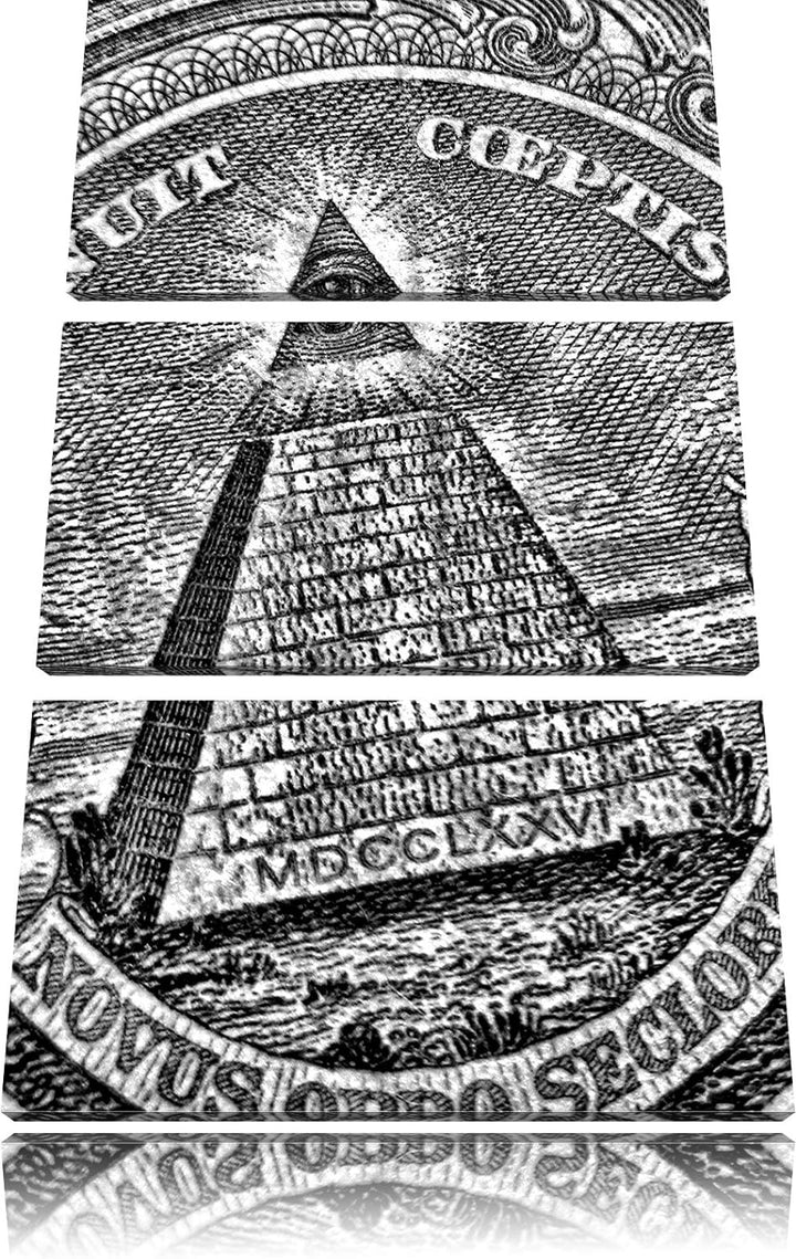 Pixxprint Illuminaten-Pyramide als Leinwandbild/Grösse: 3 Teilig (120x80) cm/Wandbild/Kunstdruck/fer