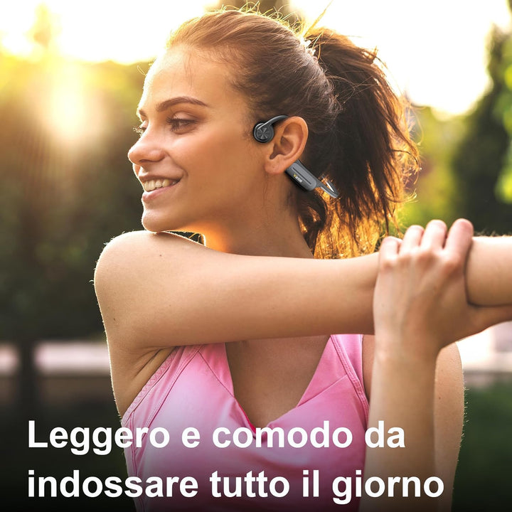 Wantek Open Ear Knochenschall Kopfhörer Bluetooth 5.3, Kabellos IP68 Wasserdicht mit Lange Akkulaufz