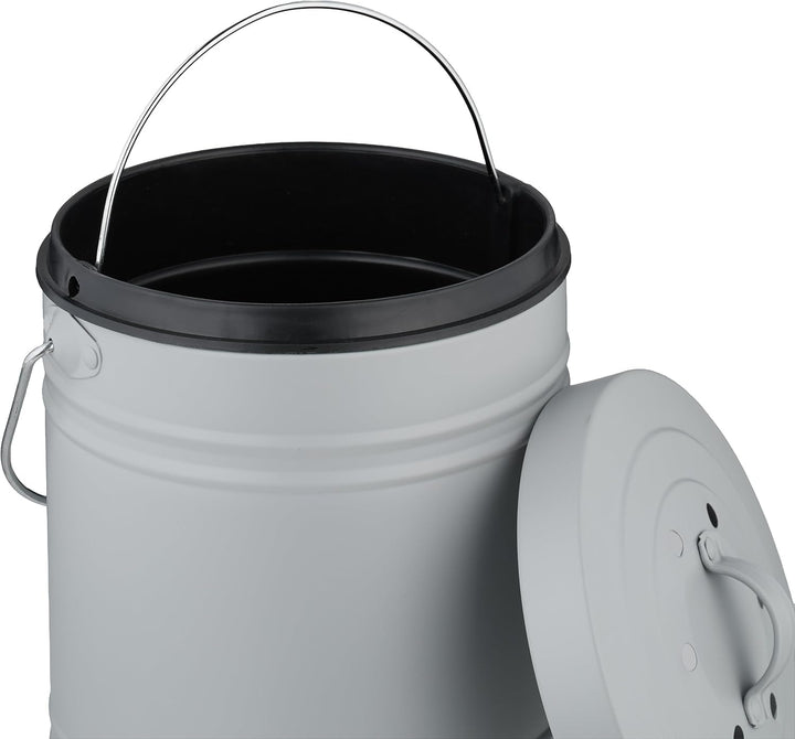 Relaxdays Komposteimer Küche, 5 l, Kleiner Mülleimer, Deckel und Geruchsfilter, Abfalleimer Biomüll,