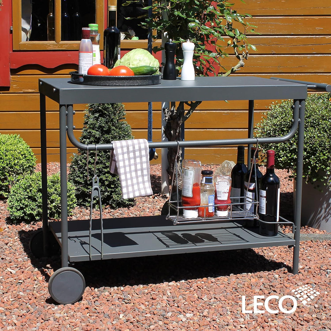 Leco 29380999 Grill-Serviertisch Serviertisch, Anthrazit, Länge 100 cm, Breite 47 cm, Höhe 73 cm