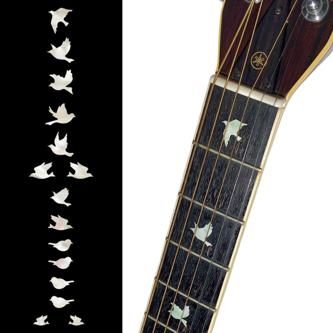 Inlay Sticker Griffbrett Position Marker für Gitarren & Bass Doves,Weiss Perle white pearl, white pe