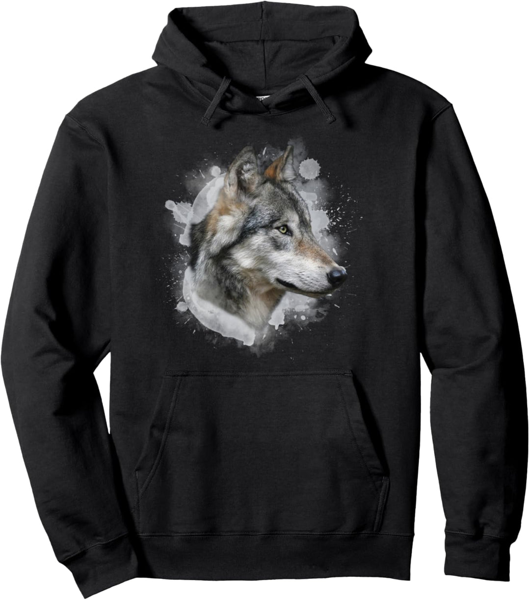 Wolf Wölfe Illustration Pullover Hoodie