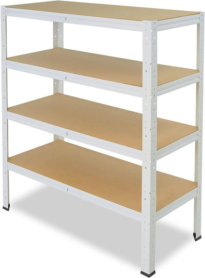 shelfplaza® 100x100x40cm Home Schwerlastregal weiss/Metallregal mit 4 Böden/Kellerregal Metall, Gara