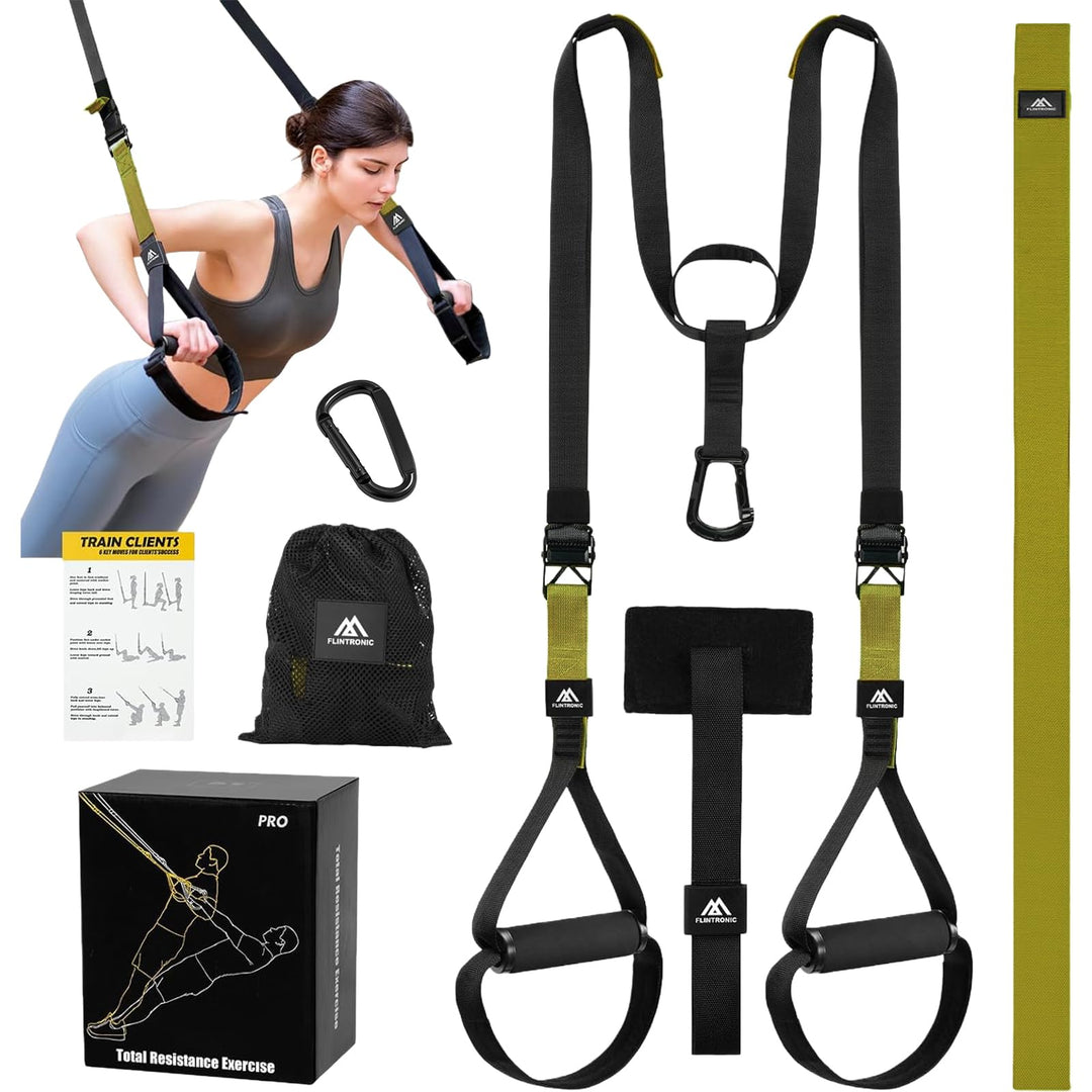 Flintronic Schlingentrainer, Sling Trainer Set für EIN Ganzkörpertraining, Schlingentrainer für Zuha