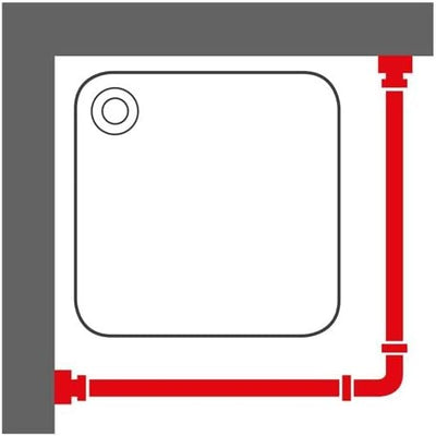 Sealskin Winkel Duschvorhangstange, Aluminium, Farbe: Chrom glänzend, Durchmesser 28 mm, 90 x 90 cm