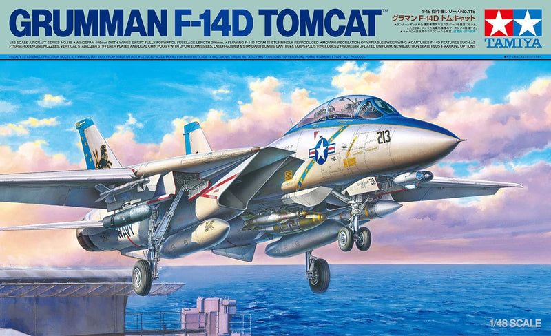 TAMIYA TAM61118 61118 - 0.075 Grumman F-14D Tomcat, Modellbau, Plastik Bausatz, Hobby, Basteln, Kleb