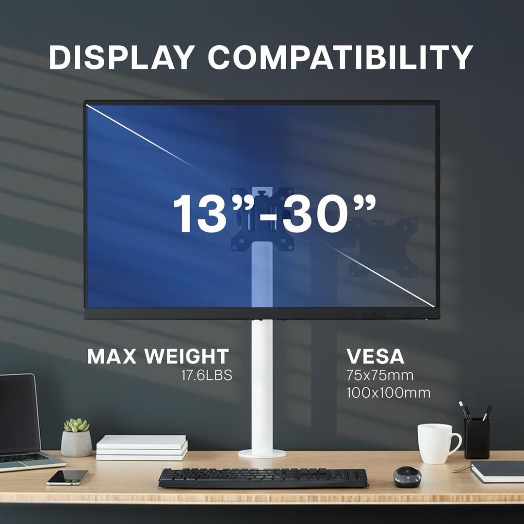 VIVO Mount-POLE01 Universal-Halterung aus Stahl mit abnehmbarer 75 mm und 100 mm VESA-Platte, passen