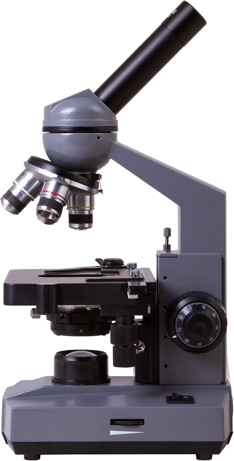 Levenhuk 320 Plus Biologisches Monokular 40- bis 1600-Fach mit Achromatischer Weitwinkeloptik, LED-L