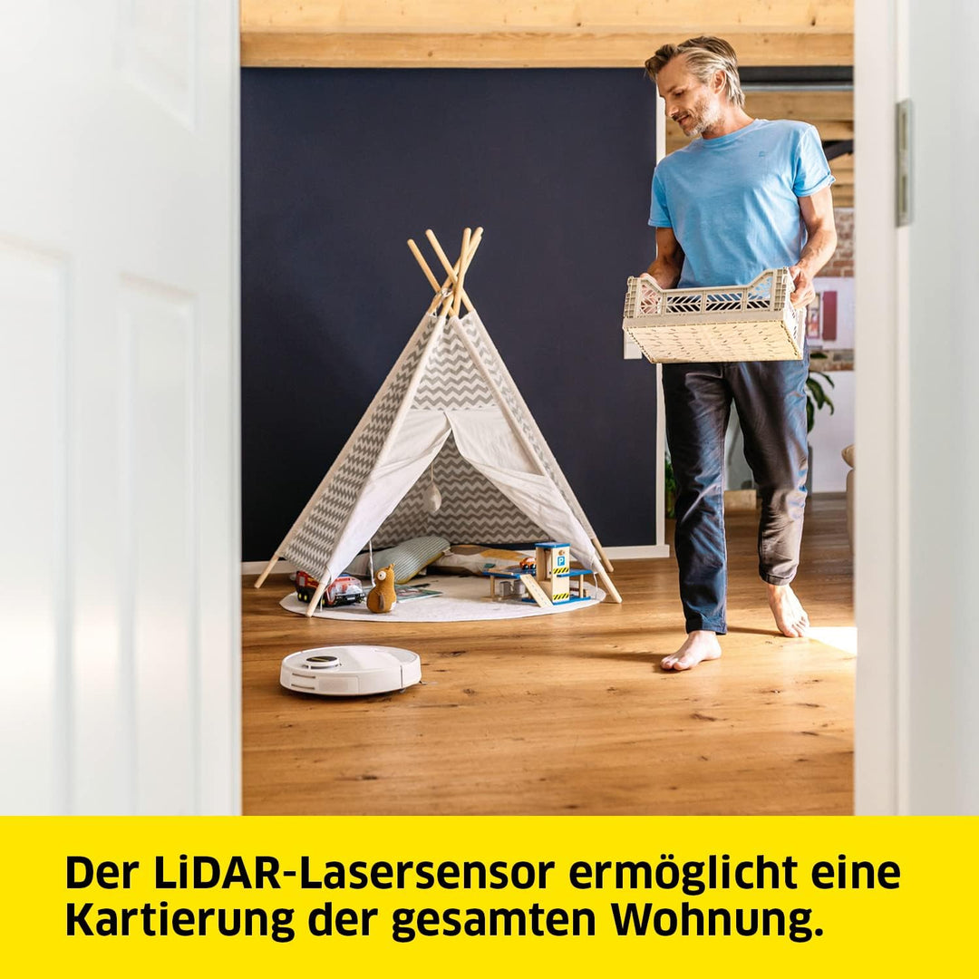 Kärcher Saugroboter RCV 3 mit Wischfunktion, smarte App-Steuerung, LiDAR-Laser-Navigation, Kartierun