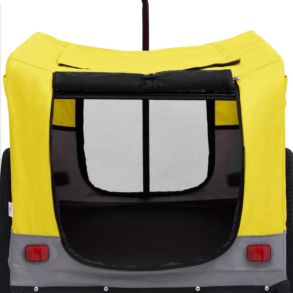vidaXL 2-in-1 Fahrradanhänger Hunde Buggy Hundefahrradanhänger Hundetransporter Gelb und Grau, Gelb