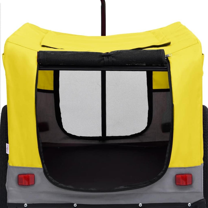 vidaXL 2-in-1 Fahrradanhänger Hunde Buggy Hundefahrradanhänger Hundetransporter Gelb und Grau, Gelb