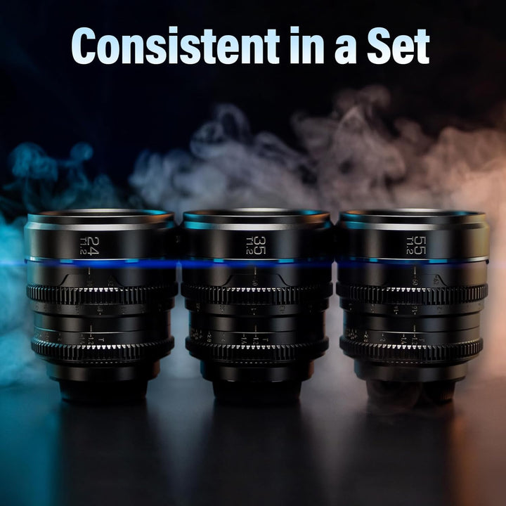 SIRUI Night Walker T1.2 S35 Cine Objektiv-Set, 24 mm, 35 mm, 55 mm, grosse Blende, manueller Fokus (