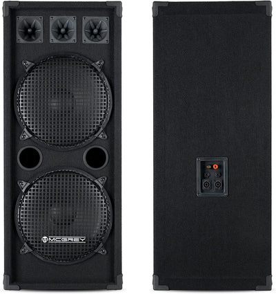 McGrey Paar DJ-2222 2-Etagen DJ PA Lautsprecher Box 2X 30cm (12“) Subwoofer 2000W (Passiv, 2-Wege Sy