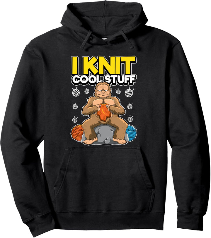 I Knit Cool Stuff - Gorilla Wollknäuel Spruch - Stricken Pullover Hoodie