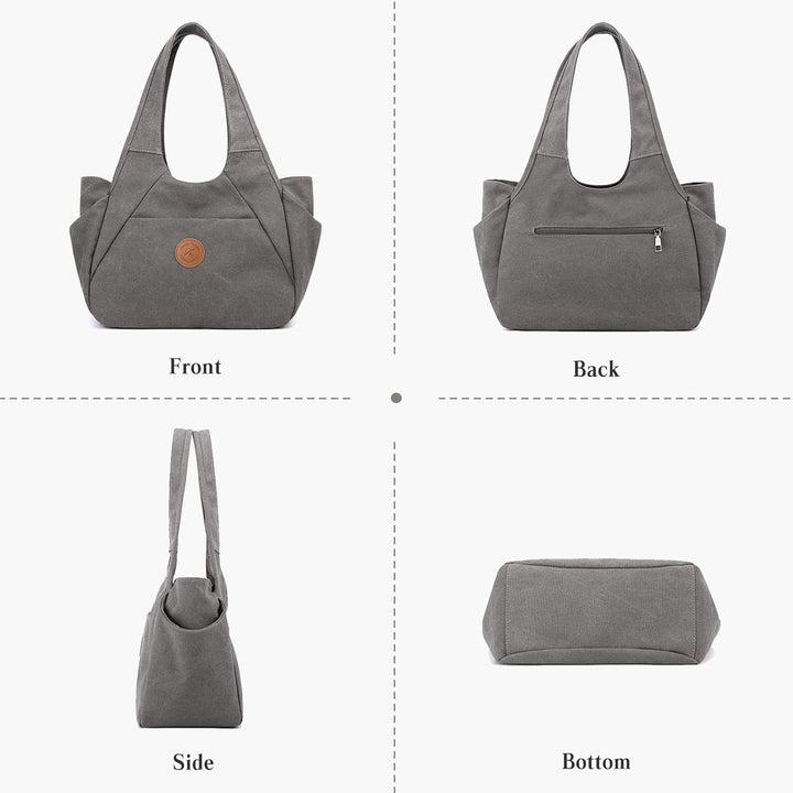 CORIOS Canvas Handtasche Damen Schultertasche Casual Henkeltaschen Grosse Kapazität Tragetasche Mult