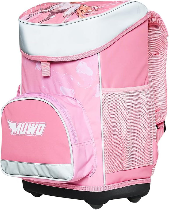 MUWO Kinder Schulranzen Set 5tlg. ergonomischer Leichter Schulrucksack mit Sporttasche, Turnbeutel,