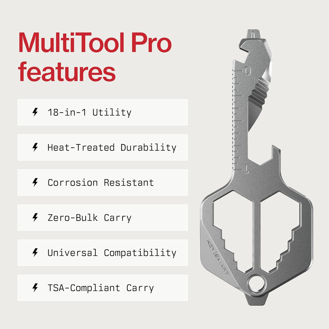 KeySmart Multitool Pro – 18-in-1 Multifunktions-Schlüsselwerkzeug, kompaktes Taschen-Multitool als S