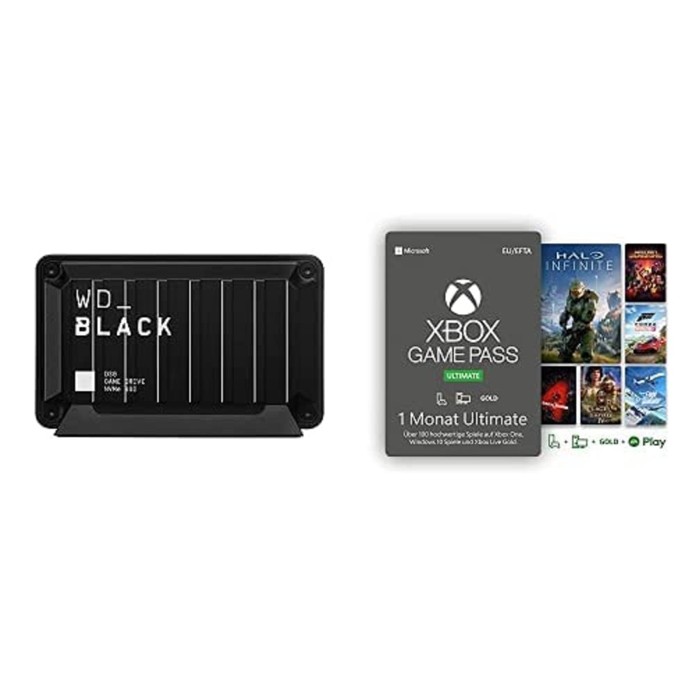 WD_Black D30 1 TB Game Drive SSD + Xbox Game Pass Ultimate | 1 Monate Mitgliedschaft | Xbox/Win 10 P