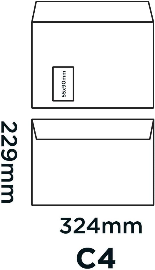 Blake Premium Office 36217 Briefumschläge Haftklebung Mit Fenster Ultra Weiss C4 229 x 324 mm - 120g