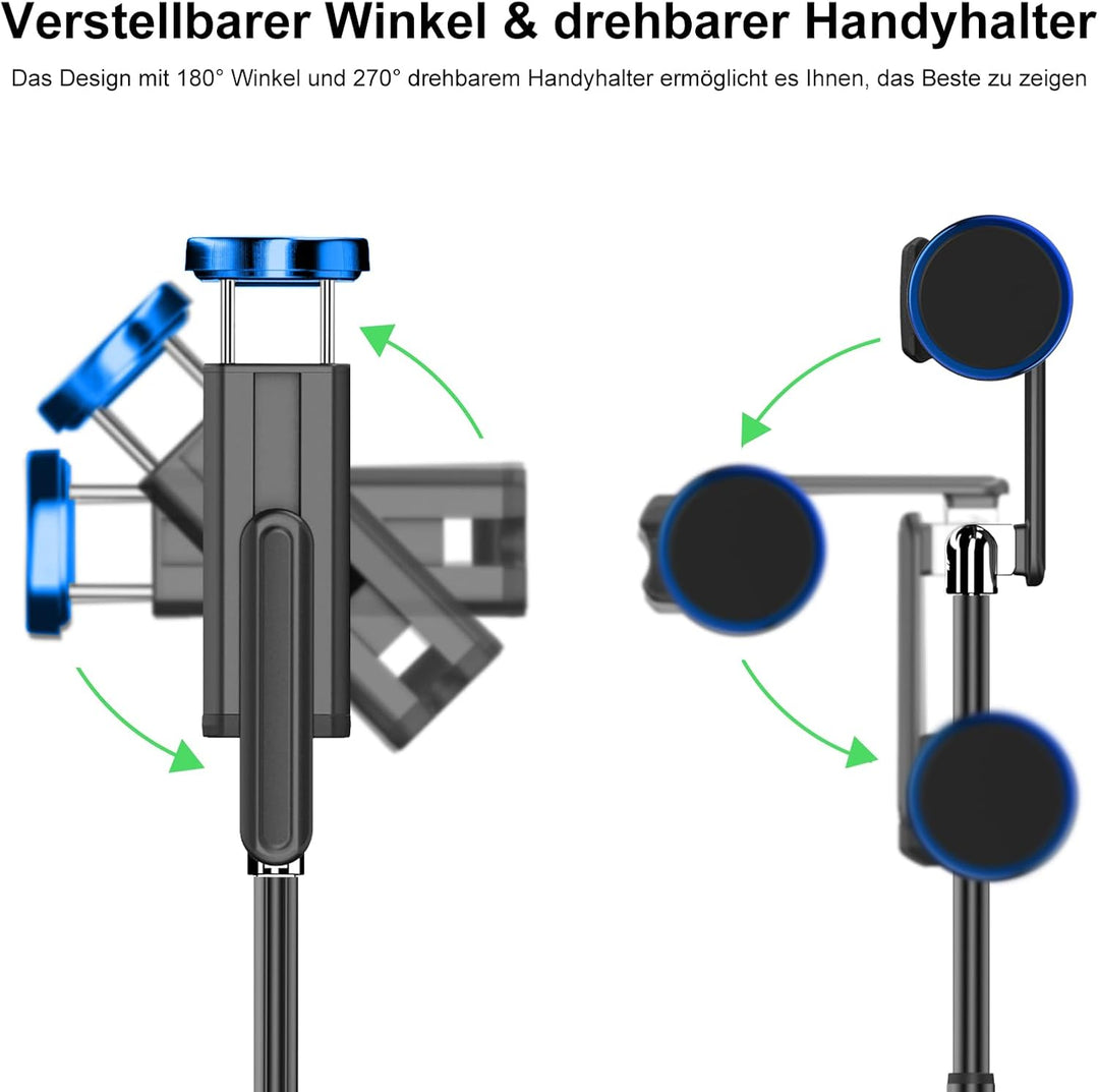 ATUMTEK Selfie Stick Stativ, 3-in-1 Ausziehbares Aluminium Handy Stativ mit kabelloser Bluetooth-Fer