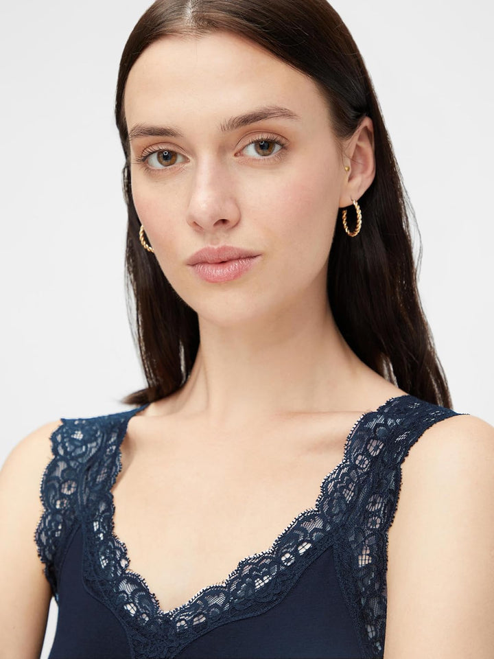 PIECES Damen Pcbarbera Lace Noos Bc Top XS 1x Port Royale, 1x Pageant Blue, 1x Dark Grey, XS 1x Port