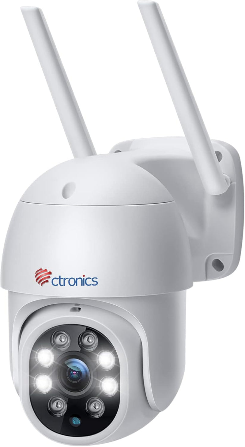 Ctronics PTZ Überwachungskamera Aussen, 1080P Kabellose IP WLAN Digitaler Zoom Outdoor Dome Kamera m