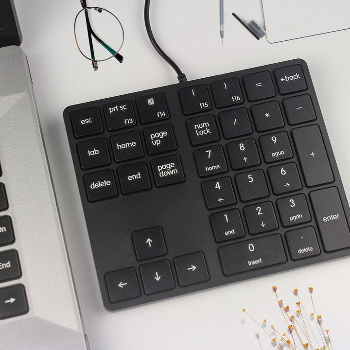 Qisan Numeric Keypad Wired Numpad 34 Tasten Tragbare Tastatur USB Externe Mini Slim Tastatur Magicfo