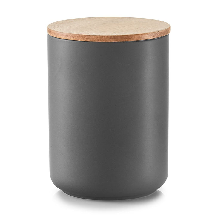 Zeller 19828 Vorratsdose, Keramik/Bamboo, anthrazit, 0.1 x 13 x 17.5 cm 0.1 x 13 x 17.5 cm Anthrazit