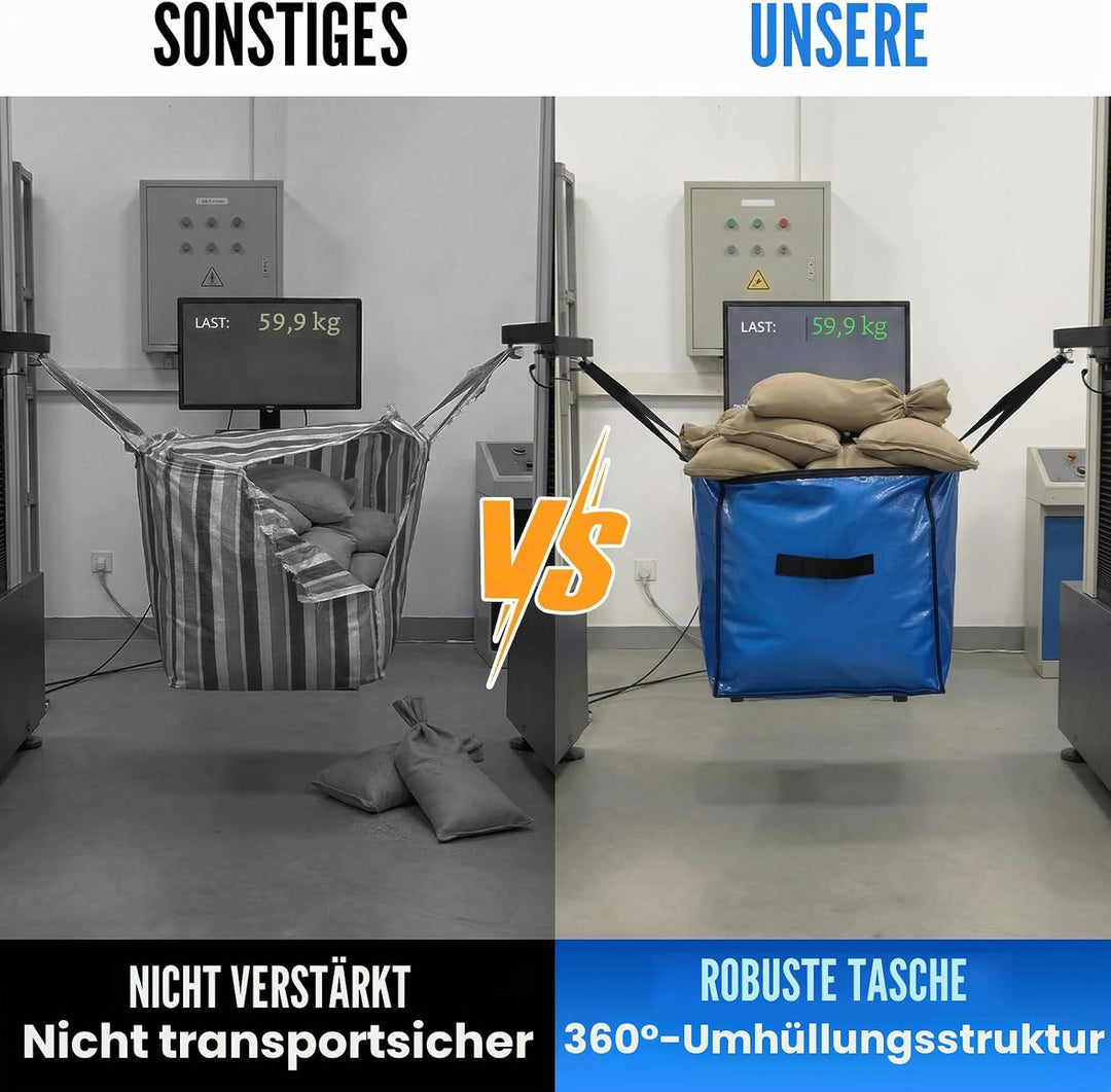 TAILI Extra grosse Umzugstaschen, blaue robuste Tragetaschen zur Aufbewahrung mit sichtbarem Fenster