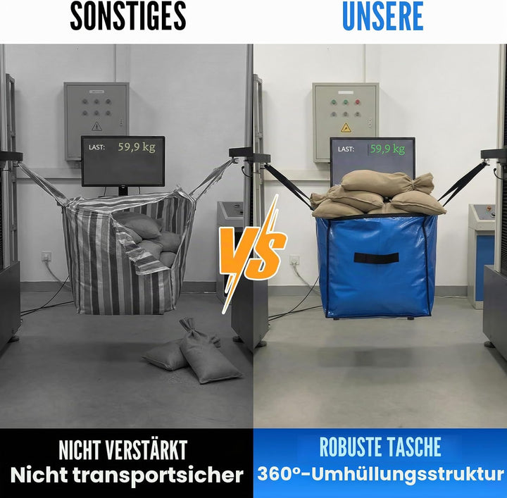 TAILI Extra grosse Umzugstaschen, blaue robuste Tragetaschen zur Aufbewahrung mit sichtbarem Fenster