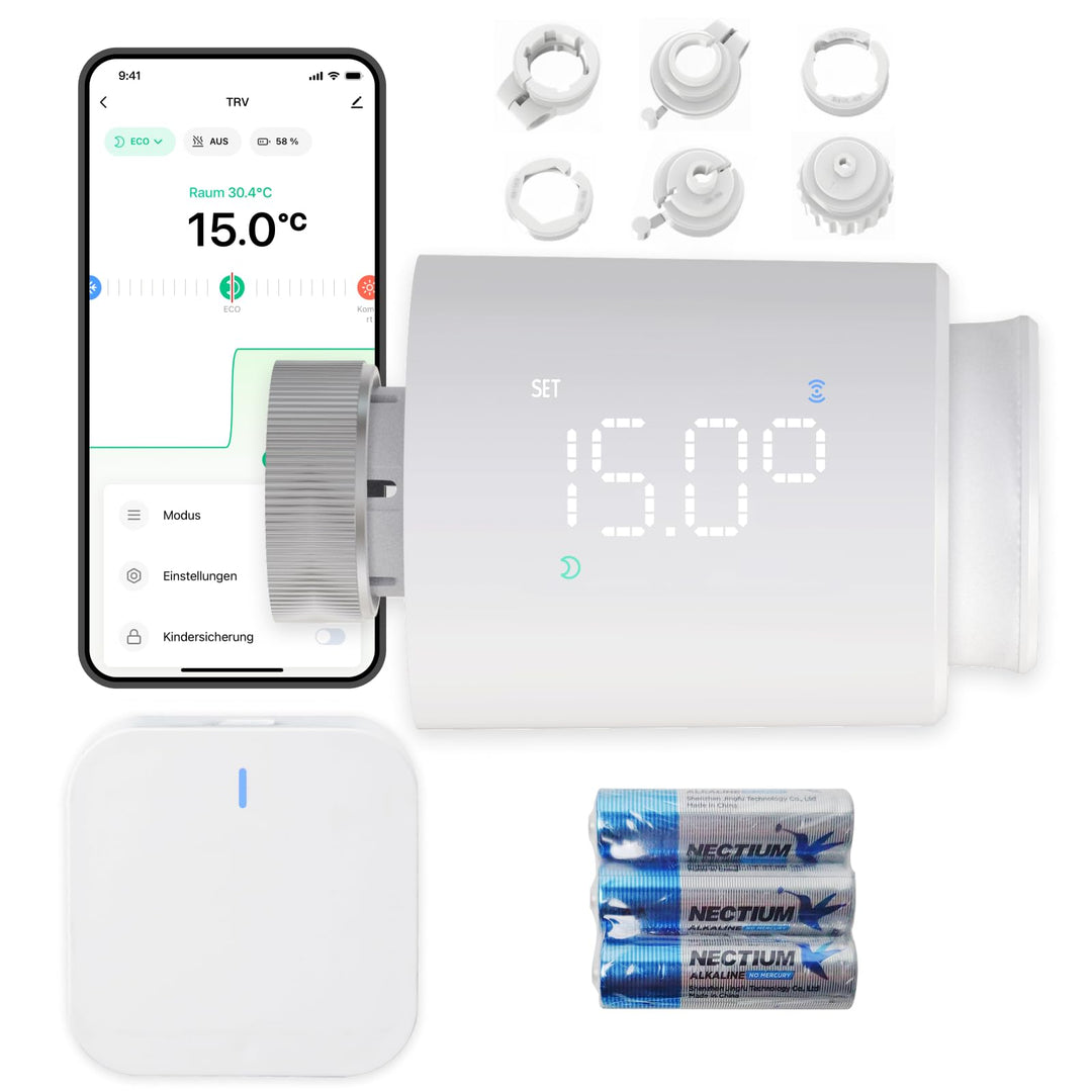 EZAIoT Smart Heizkörperthermostat – TRV Zigbee Tuya Kit mit Gateway/Hub für programmierbare App-Funk