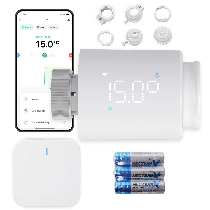 EZAIoT Smart Heizkörperthermostat – TRV Zigbee Tuya Kit mit Gateway/Hub für programmierbare App-Funk