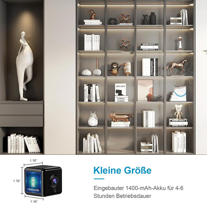 AOBOCAM Mini Kamera, 4K HD WLAN Überwachungskamera Innen Für Live Übertragung Handy APP, WiFi Camera