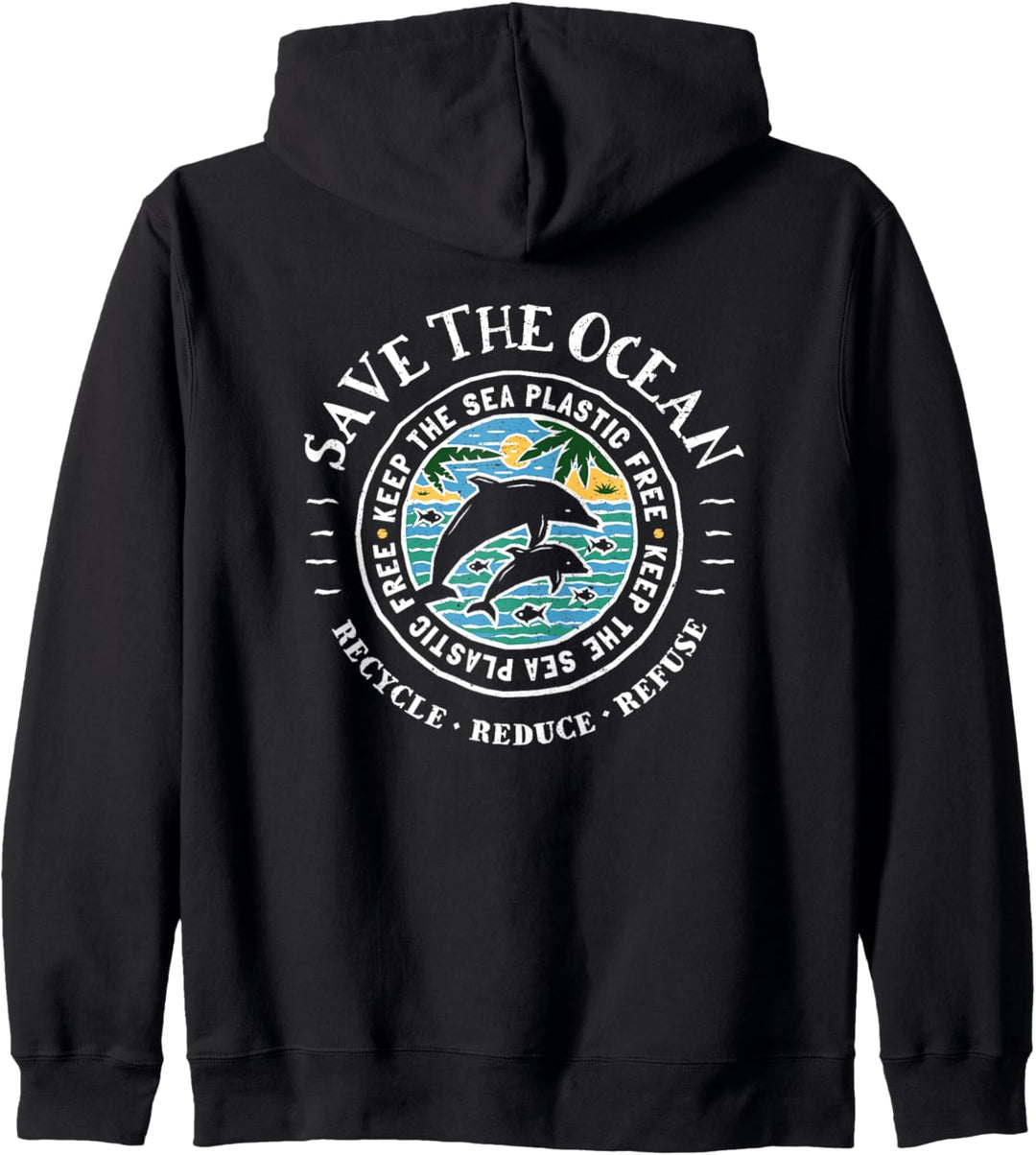 Save The Ocean - Keep The Sea Plastikfreier Delfin Kapuzenjacke