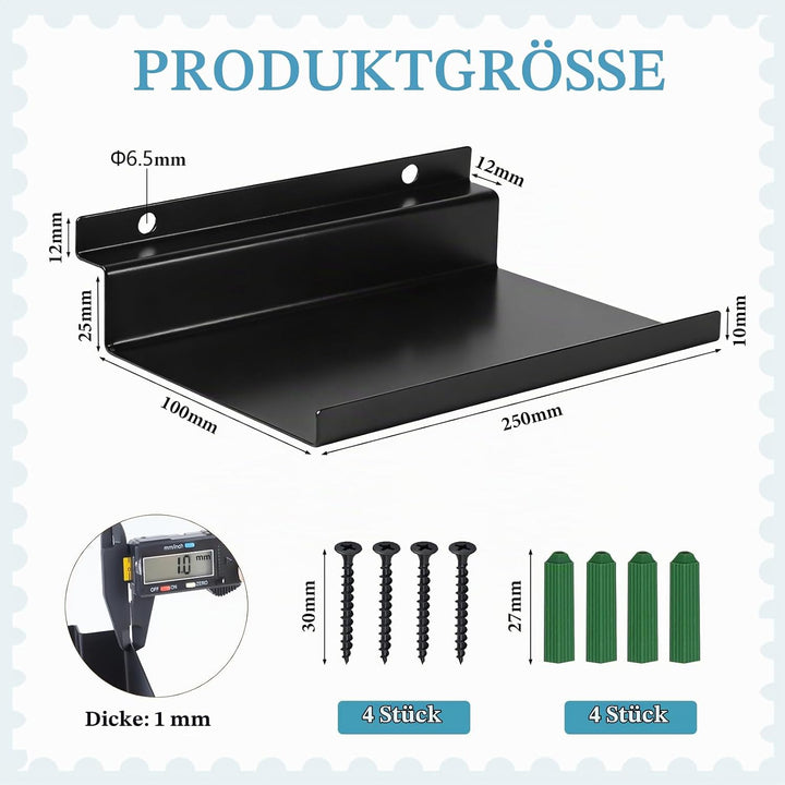 MIGUBIGU 1 Pcs Regal für Akustikpaneele Ohne Bohren 25 x 15 cm, Wandorganizer für Akustikpaneele Sch