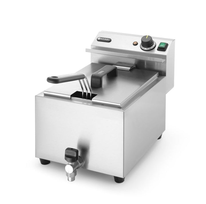 HENDI Fritteuse Mastercook, mit Ablasshahn,Tisch Friteuse, Sicherhetsthermostat, Frittierkorb mit ex